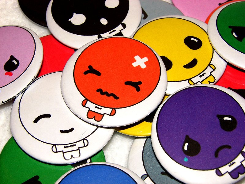 Emotions Pinback Buttons - Button Badge - Pin Badge 44mm - Emotions - 徽章/别针 - 其他金属 多色