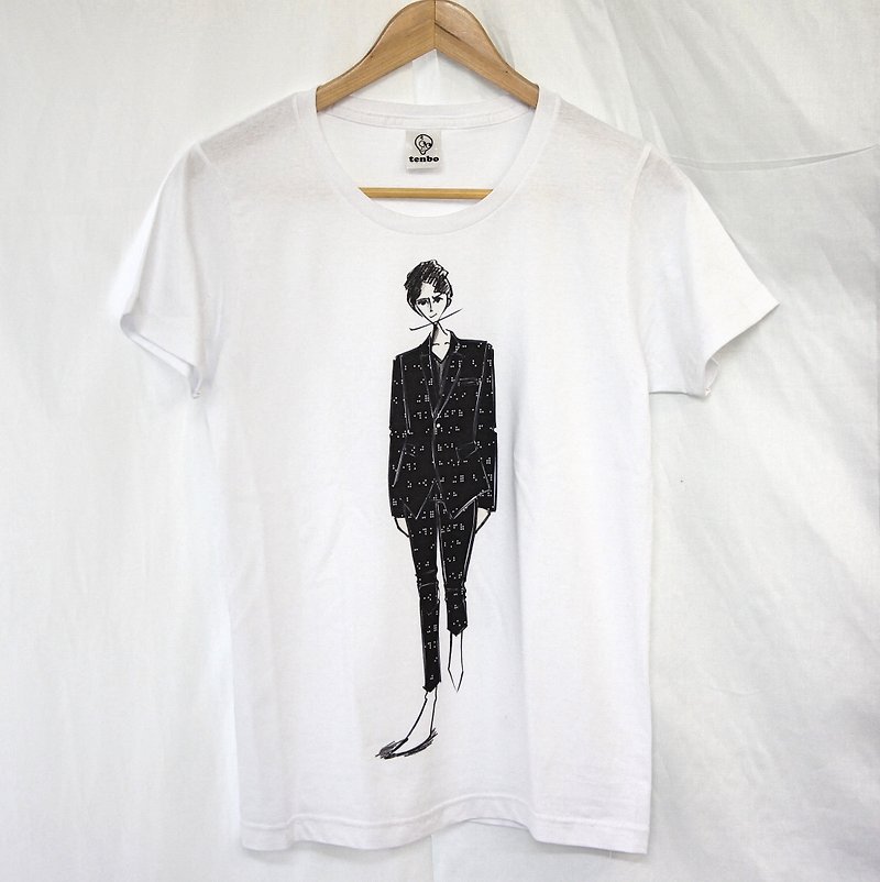 Fashionketch Big print T-shirt - 女装 T 恤 - 棉．麻 白色
