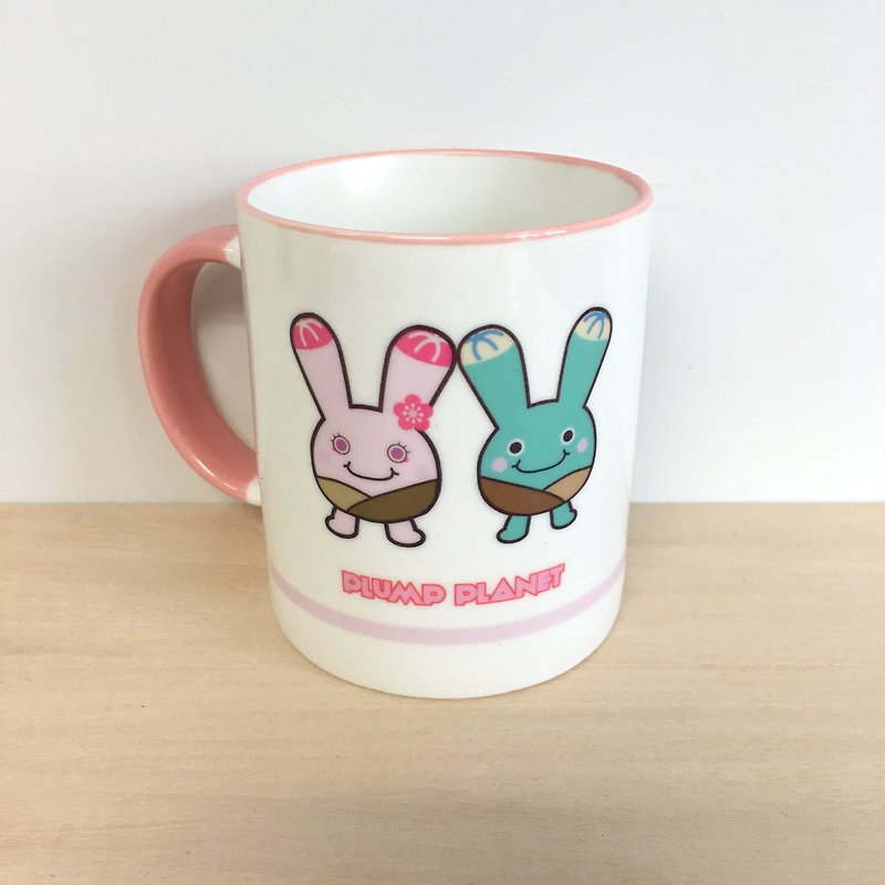 【Plump Planet Friends】陶瓷杯/礼物 | 多肉系列 碧光环双子 - 咖啡杯/马克杯 - 陶 粉红色