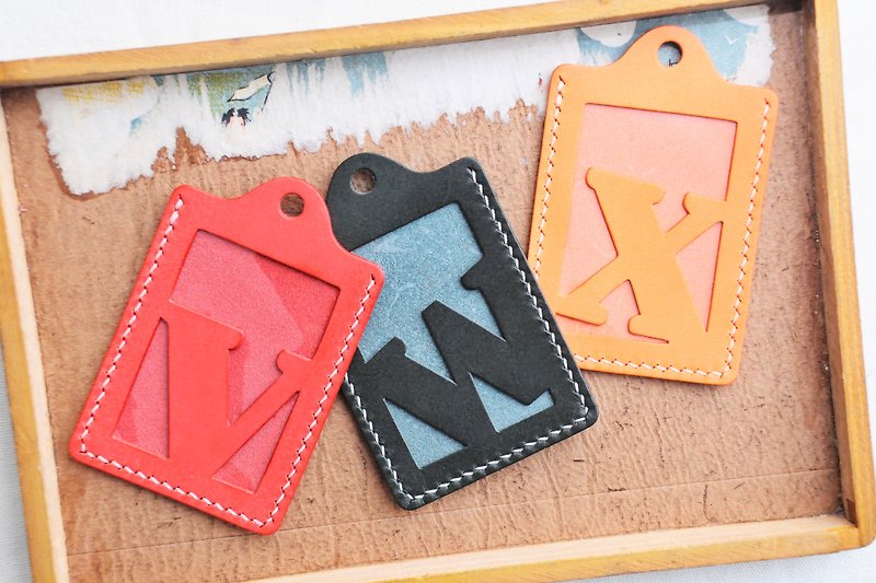 头文字 V | W | X 字母证件套 好好缝 皮革材料包 卡片夹 名片夹 - 皮件 - 真皮 红色