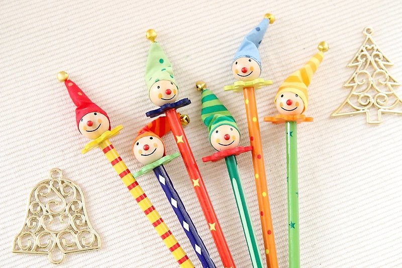 【儿童礼品】木制欢乐小丑铅笔六入组 - 铅笔/自动铅笔 - 木头 