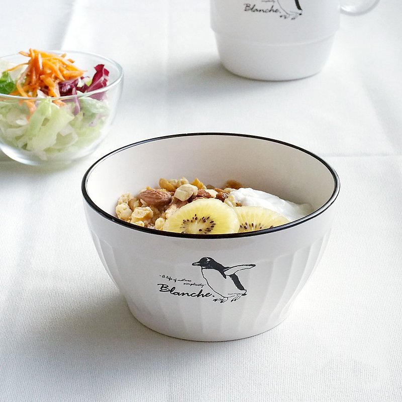 Blanche Salad Bowl M-Size 550ml 12.5cm Cereal Green Granola Noodle Made In Japan - 碗 - 塑料 白色