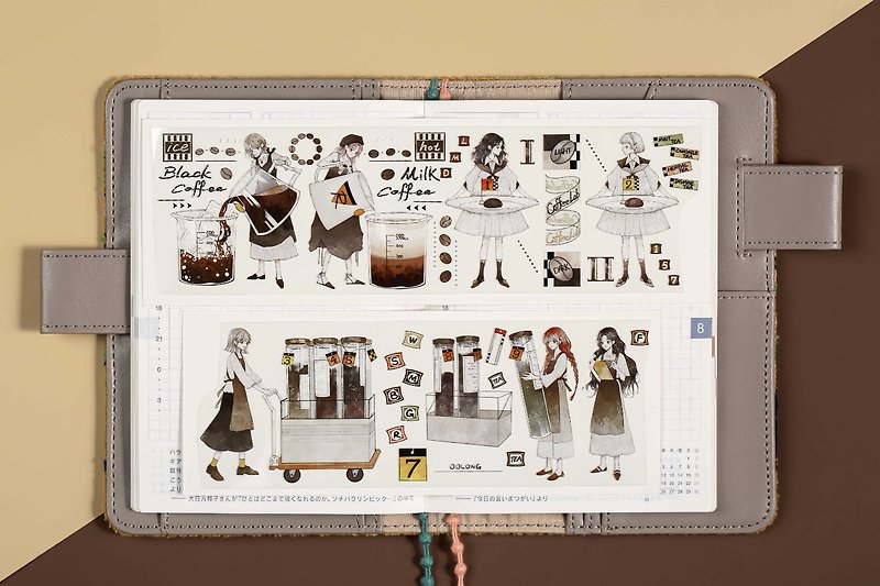 Tea Lab PET 和纸膠帶 台灣製 10米卷 (畫師: 虫洞雨) - 纸胶带 - 纸 多色