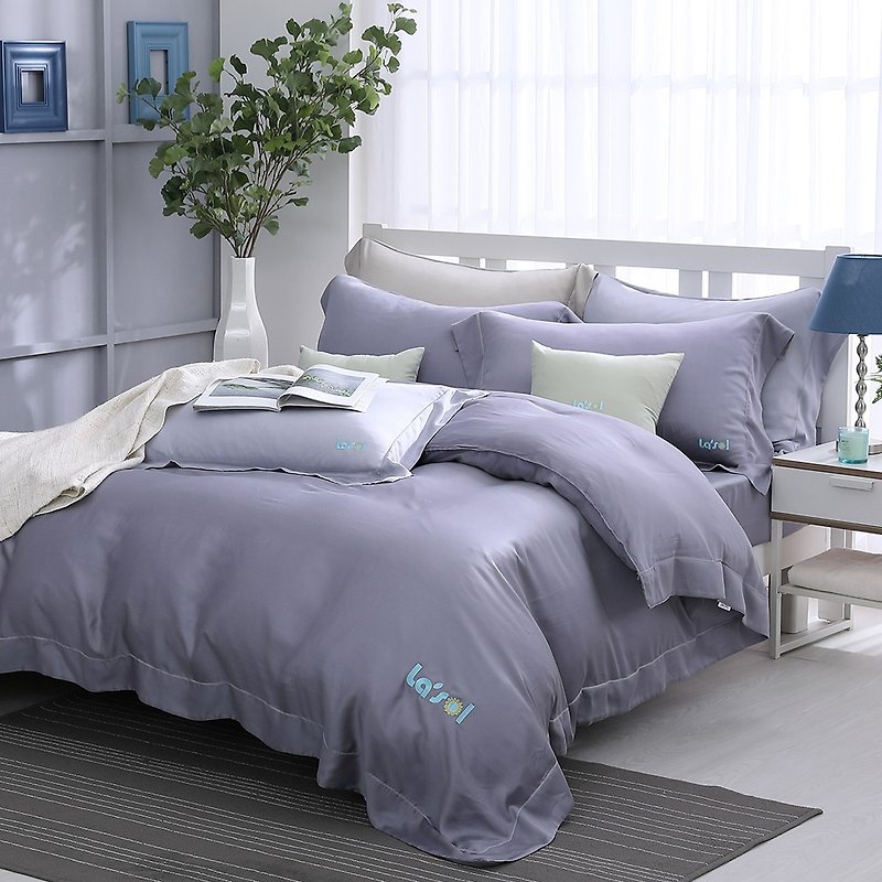 (单人)蒙蒙暮光-纯色设计款天丝两用被床包三件组【60支天丝】 - 寝具 - 其他材质 灰色