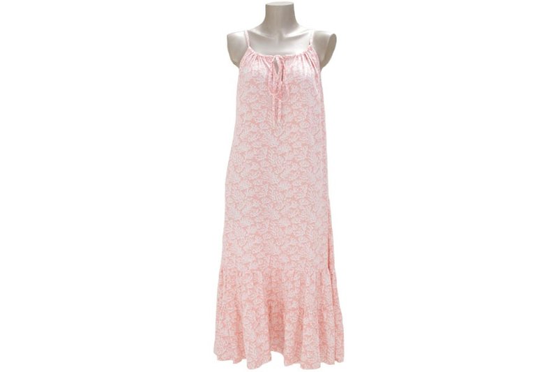 夏の新作！サンゴプリントキャミソールロングドレス ＜パステルピンク＞ - 洋装/连衣裙 - 其他材质 粉红色