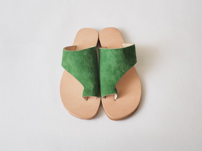 爱花sandals-青青猪榔皮 - 男女凉鞋 - 真皮 绿色