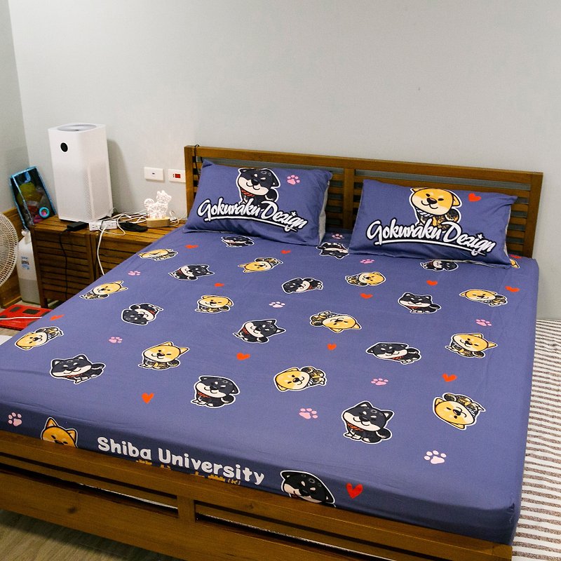 柴犬大学X极楽设计工作室 纹身柴柴床包组 枕套 被套 双人 加大 - 寝具 - 其他材质 