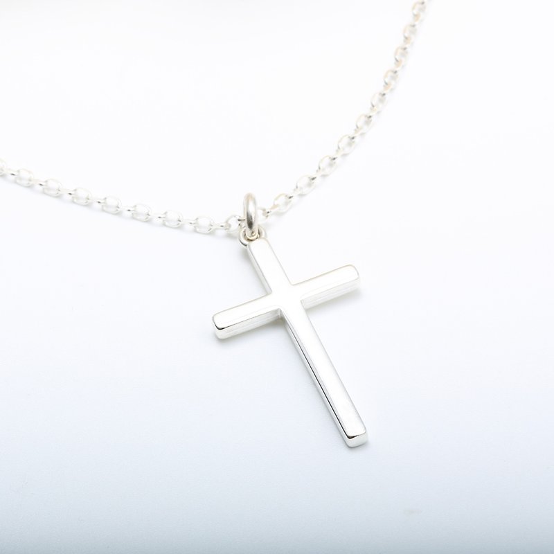 【热卖款】十字架 (大) s925 纯银 项链 基督 福音 受洗 生日礼物 - 项链 - 纯银 银色