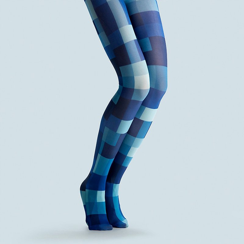 viken plan 設計師品牌 連褲襪 棉襪 創意絲襪 圖案絲襪 本格蓝 - 袜子 - 棉．麻 