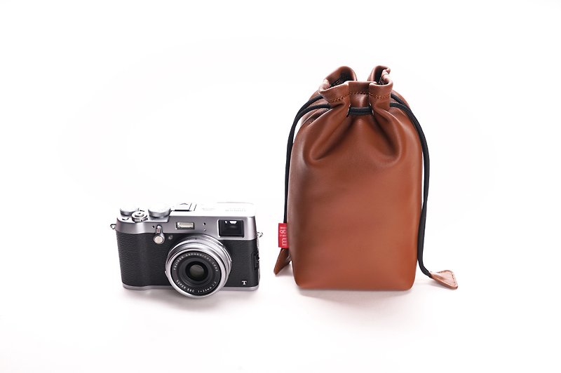 纯色相机羊皮袋  棕色 - 相机包/相机袋 - 真皮 咖啡色