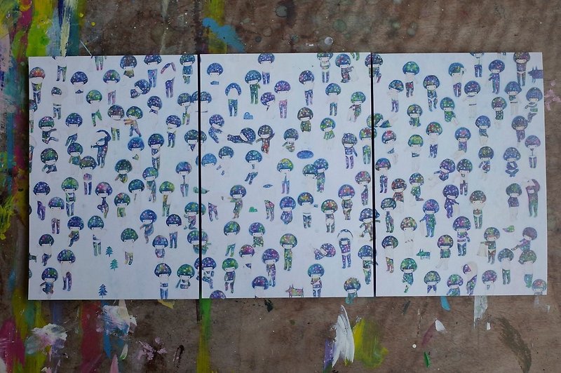 明信片-宇宙女孩-三件组 - 卡片/明信片 - 纸 蓝色