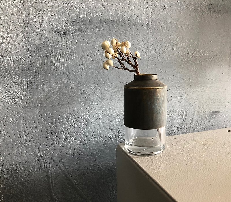 黄铜花器#14染黑 - 花瓶/陶器 - 铜/黄铜 咖啡色
