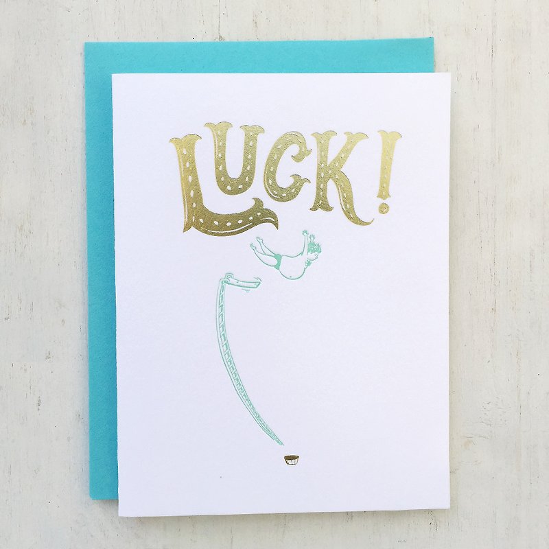 Good Luck Letterpress Card - 卡片/明信片 - 纸 