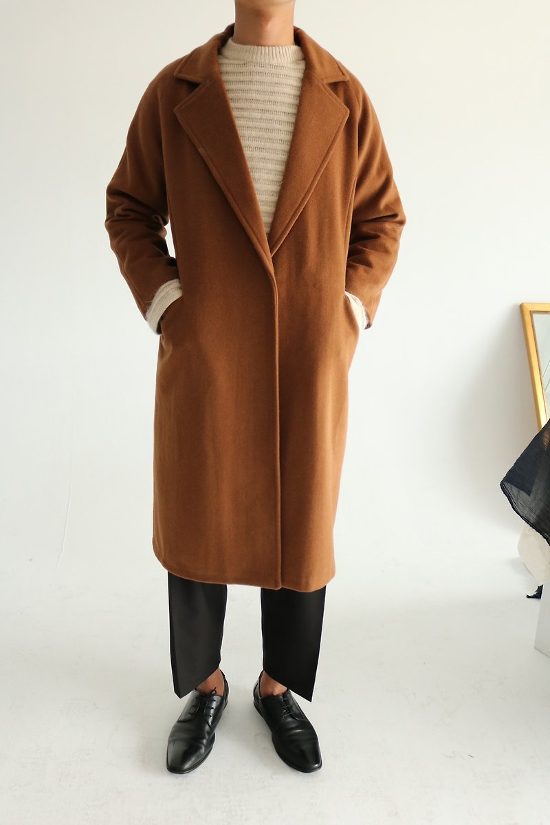 Lorenzo Coat 焦糖色羊毛西装式大衣(可订做其他颜色) - 男装外套 - 羊毛 