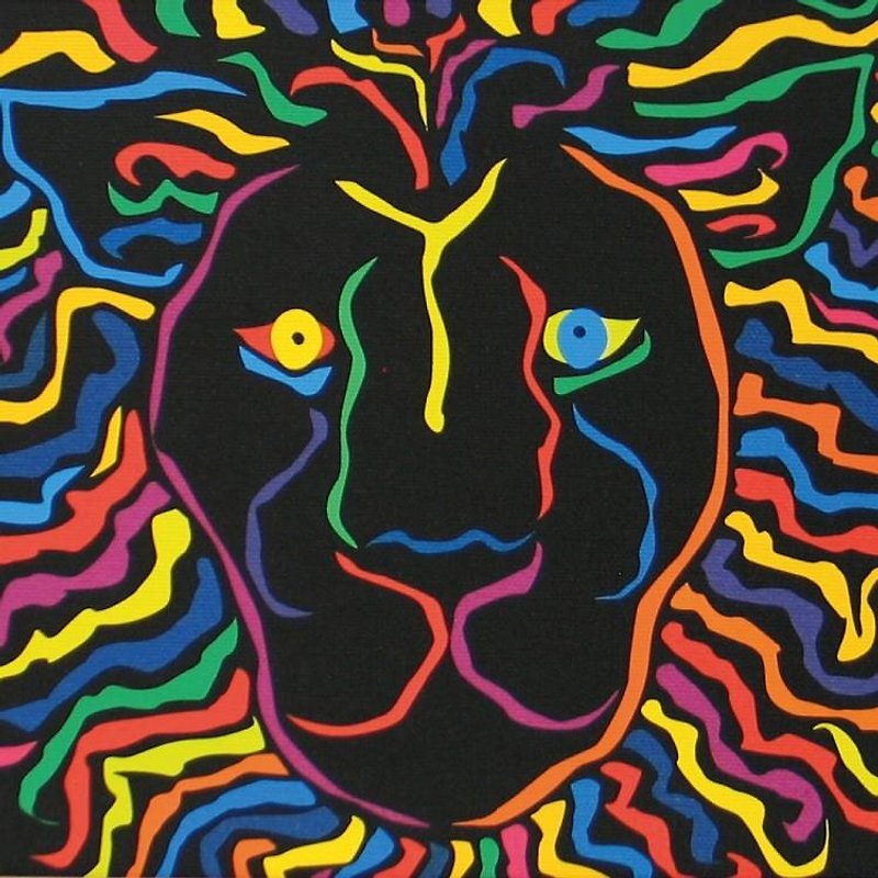 絵画　イラスト　アート　ライオン　獅子　LION　黒　A4-k - 海报/装饰画/版画 - 其他材质 多色