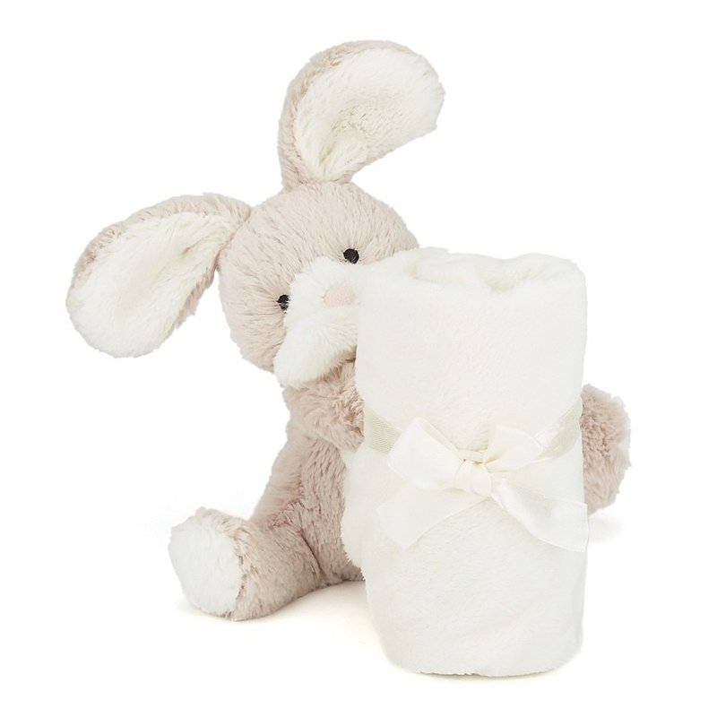 Jellycat Soppy Bunny Soother 兔兔安抚巾 约34x34厘米 - 围嘴/口水巾 - 棉．麻 白色