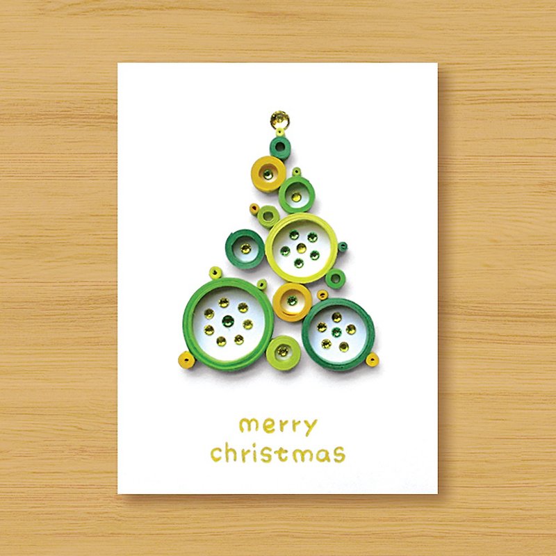 ( 6款供选择 ) 手工卷纸圣诞卡片 _ 梦幻泡泡圣诞树 - 彩色款 - 卡片/明信片 - 纸 绿色