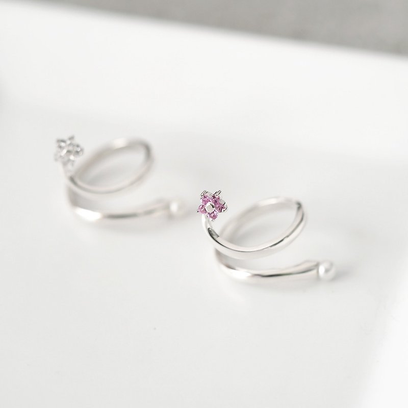 Flower & Pearl ネイルリング シルバー925 - 戒指 - 其他金属 银色