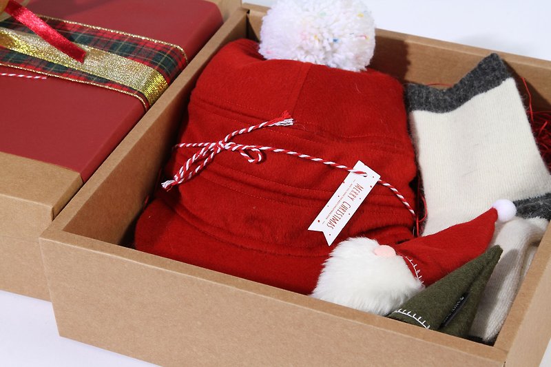 绒毛飞行帽 - 圣诞礼盒 - 帽子 - 羊毛 红色