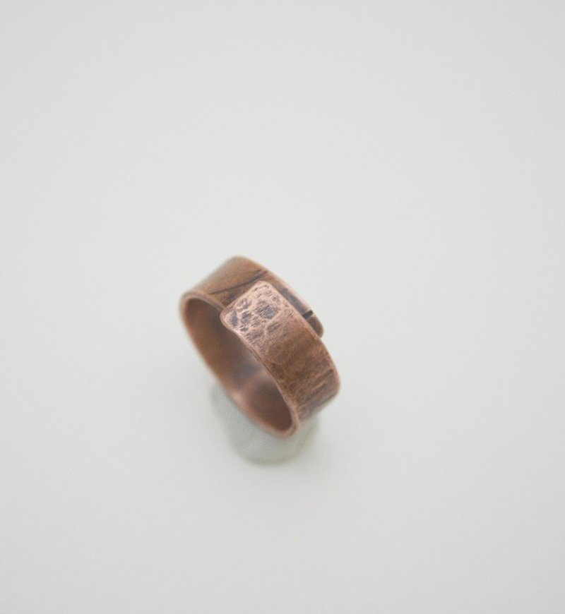生命痕迹系列-红铜开放戒围戒指-IIII - 戒指 - 其他金属 咖啡色
