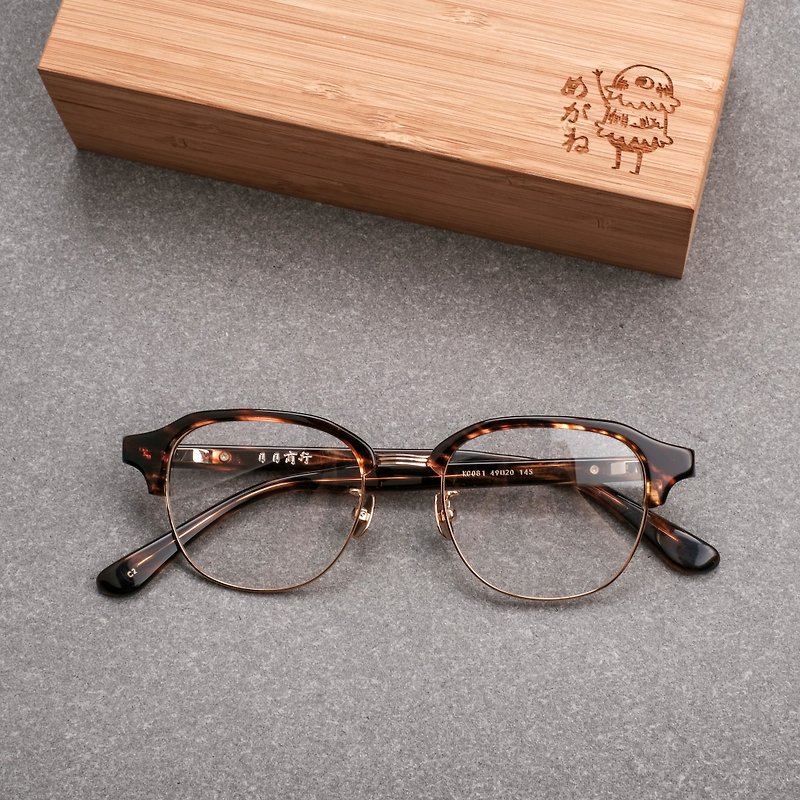 韩国 热卖百搭眉框 眼镜 男女 玳瑁系列 钛金属 - 眼镜/眼镜框 - 其他材质 咖啡色