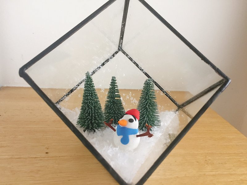 纯自然 DIY 雪景 雪人 几何 玻璃 摆饰 圣诞 送礼 疗愈 小物 - 摆饰 - 玻璃 白色