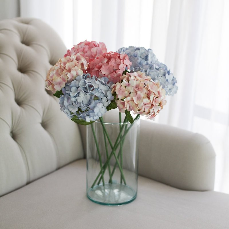 PR023 : Decoration Medium Flower, Pastel Pink&Blue - 摆饰 - 纸 粉红色