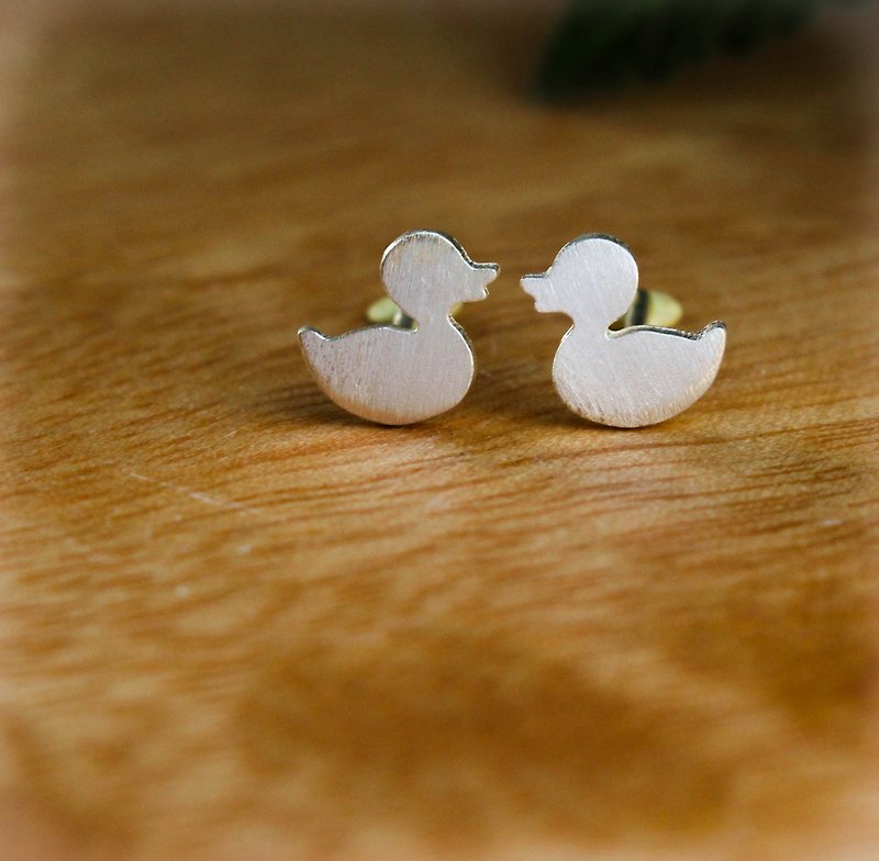 小鸭银制耳环 - 耳环/耳夹 - 纯银 