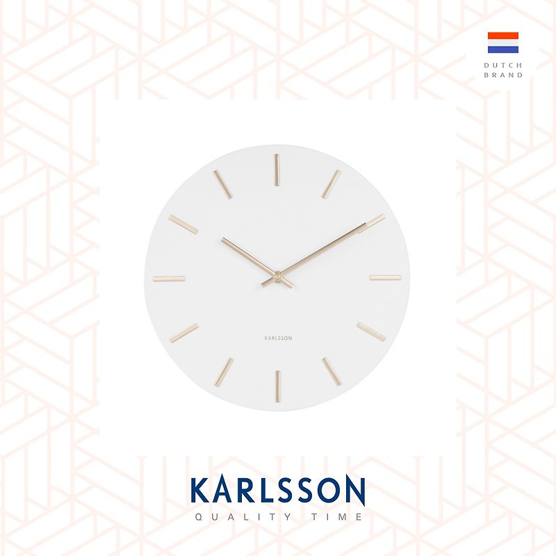 荷兰Karlsson Wall clock 30cm Charm white 白色配金色刻度挂钟 - 时钟/闹钟 - 其他金属 白色