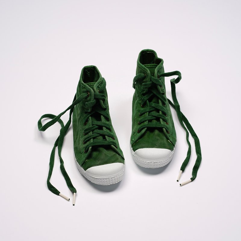 西班牙帆布鞋 CIENTA 61777 60 绿色  洗旧布料 童鞋 高筒 - 童装鞋 - 棉．麻 绿色