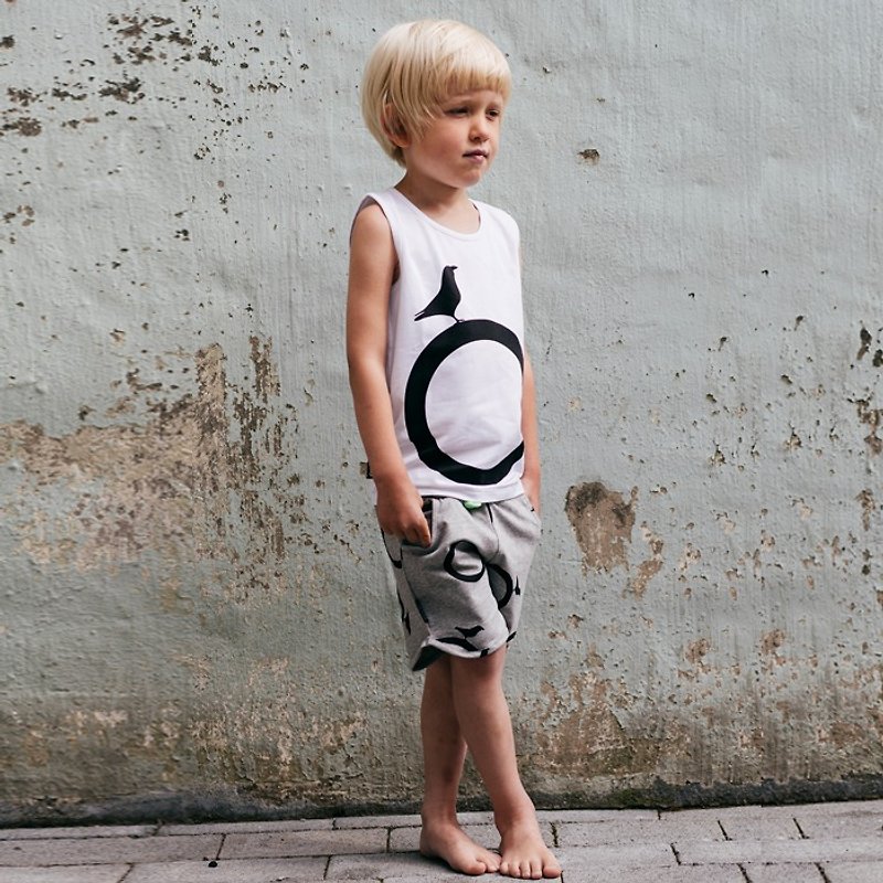 Mói Kids 冰岛有机棉童装短裤 1岁至8岁灰 - 童装裤 - 棉．麻 灰色