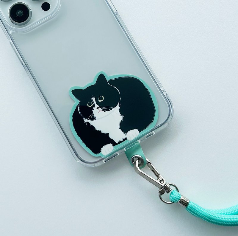 【CINDY CHIEN】方型奔驰猫手机夹片挂绳组 - 手机配件 - 塑料 