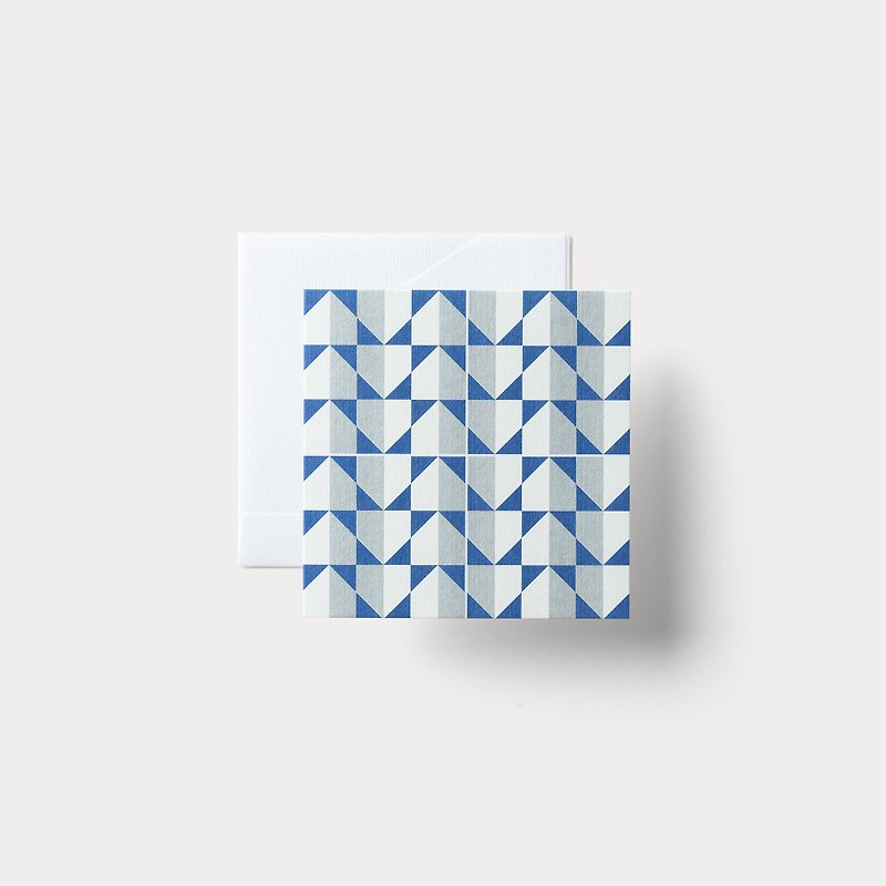 二つ折りメッセージカード　Tile Series: 04 - 卡片/明信片 - 纸 蓝色