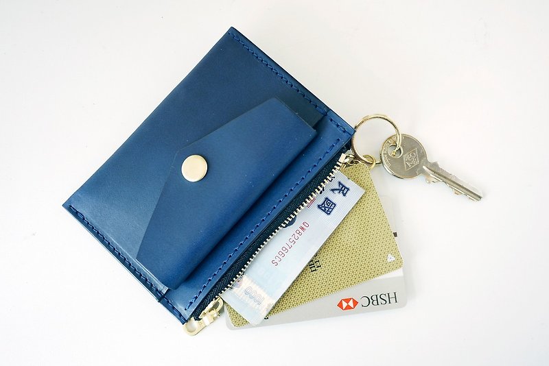 CHD03-2 钥匙圈零钱包 keychain coin purse - 零钱包 - 真皮 蓝色