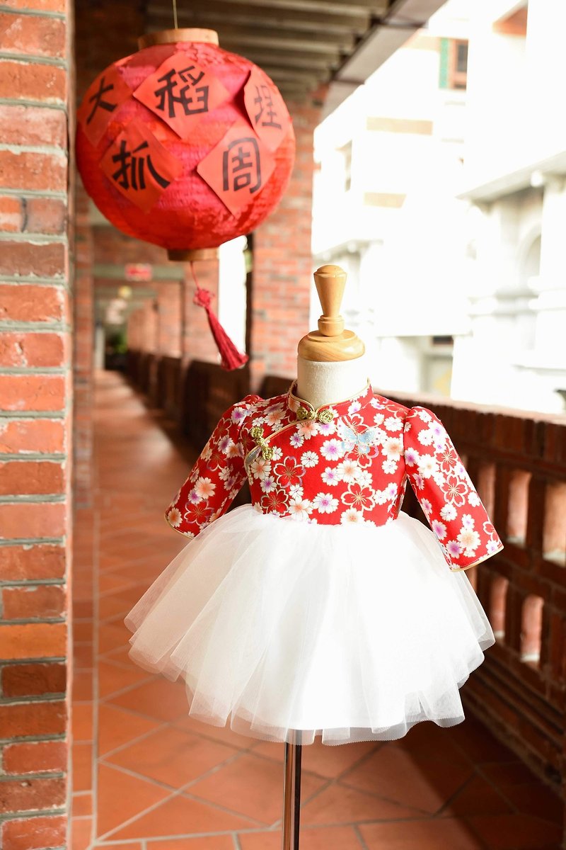 Angel Nina 订制中国风旗袍礼服 蝴蝶樱花 花童 生日 音乐会 派对 - 其他 - 棉．麻 蓝色