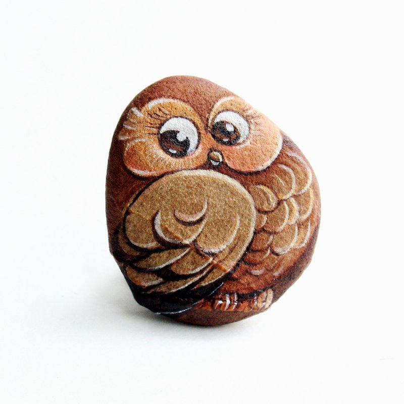 Owl stone painting. - 其他 - 防水材质 咖啡色