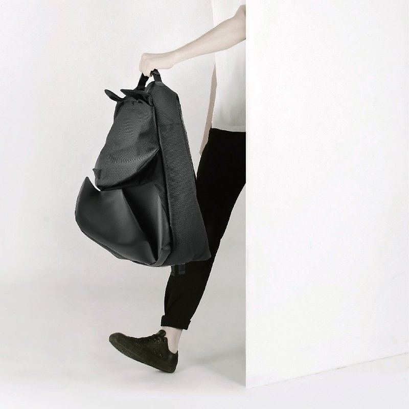 ORIBAGU 折纸包_黑犀牛 后背包 - 后背包/双肩包 - 聚酯纤维 黑色