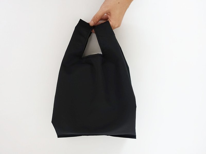 环保小型购物袋  饮料食物提袋  雾黑 素面 - 手提包/手提袋 - 防水材质 黑色