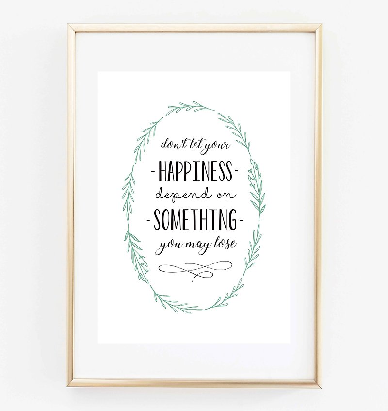 happiness quote print 可定制化 挂画 海报 - 海报/装饰画/版画 - 纸 