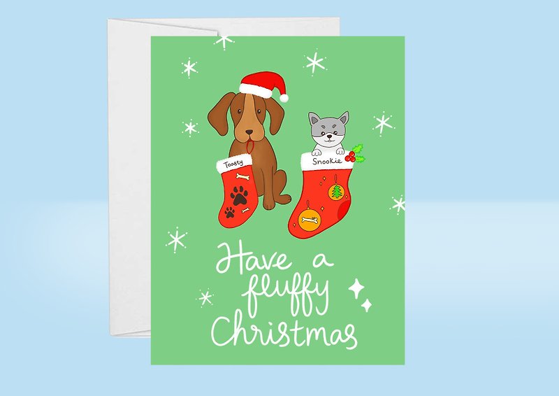 圣诞卡片 狗狗圣诞卡 贺卡 - 卡片/明信片 - 纸 