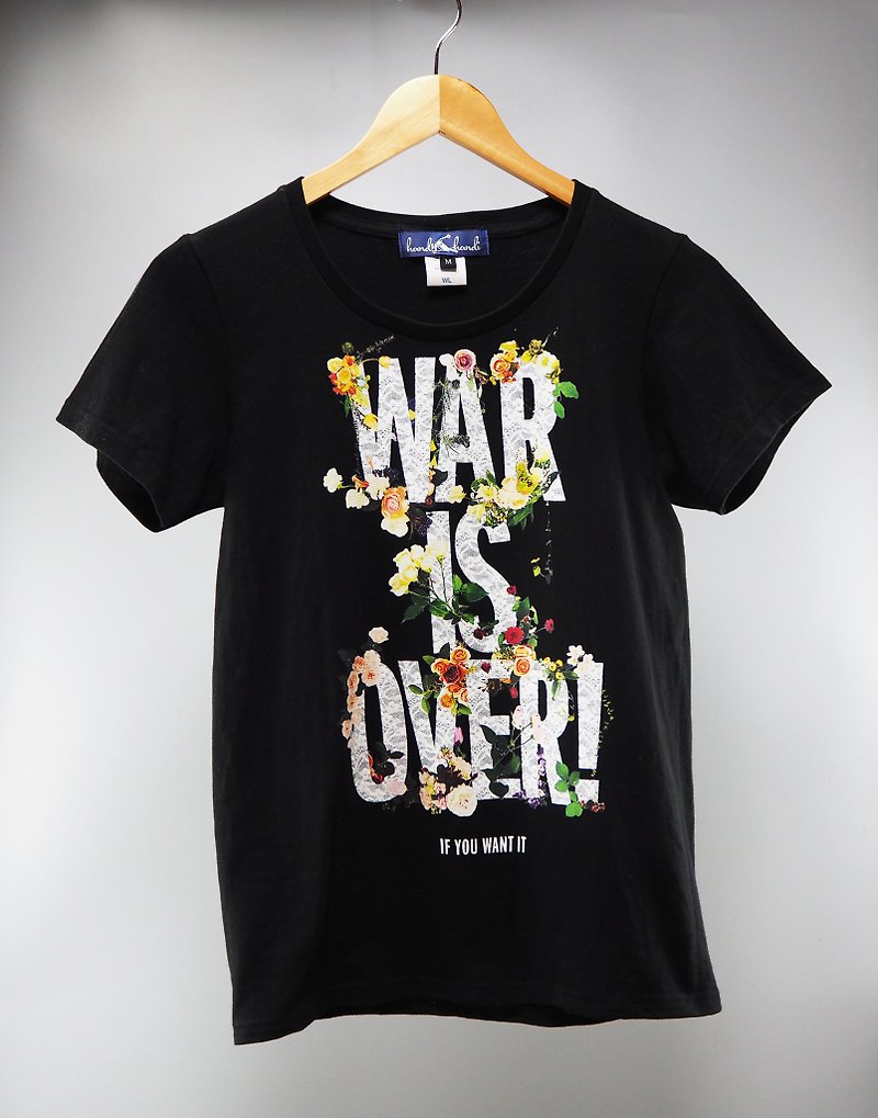 原创图案T恤 – War is Over! - 女装 T 恤 - 棉．麻 黑色