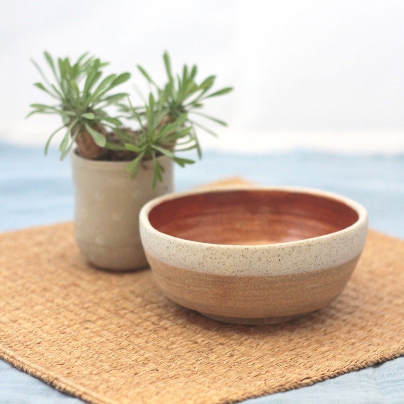 ceramic shino bowl - 茶具/茶杯 - 陶 橘色