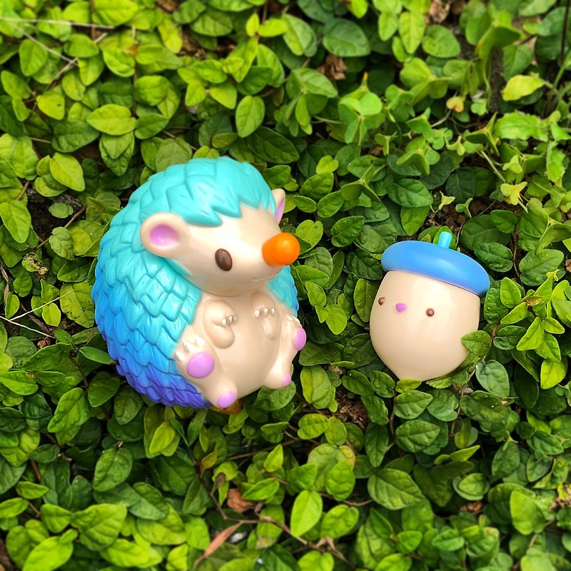 松果与奈弟 海洋微风版 设计师 玩具 刺猬 公仔 摆饰 - 玩偶/公仔 - 塑料 蓝色