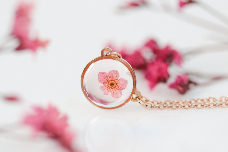 Necklace rose gold (plum) - 项链 - 玫瑰金 粉红色