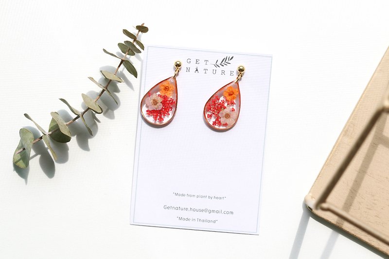 产品名称大阿米芹( 红色 ) - 耳环/耳夹 - 植物．花 红色
