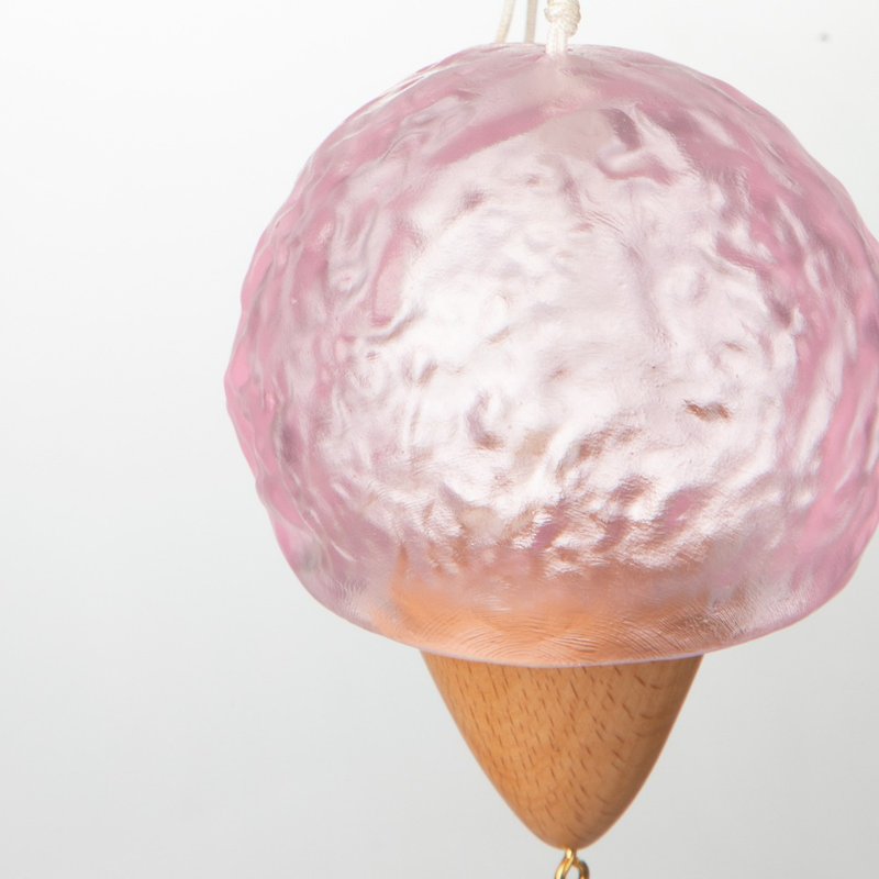 冰淇淋风铃 | 琉璃+榉木 | 粉色 - 摆饰 - 琉璃 粉红色