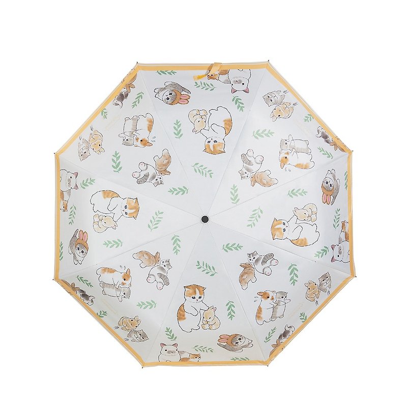 【MOFUSAND】猫福珊迪SPF50+黑胶自动伞-猫兔黄 - 雨伞/雨衣 - 其他材质 黄色