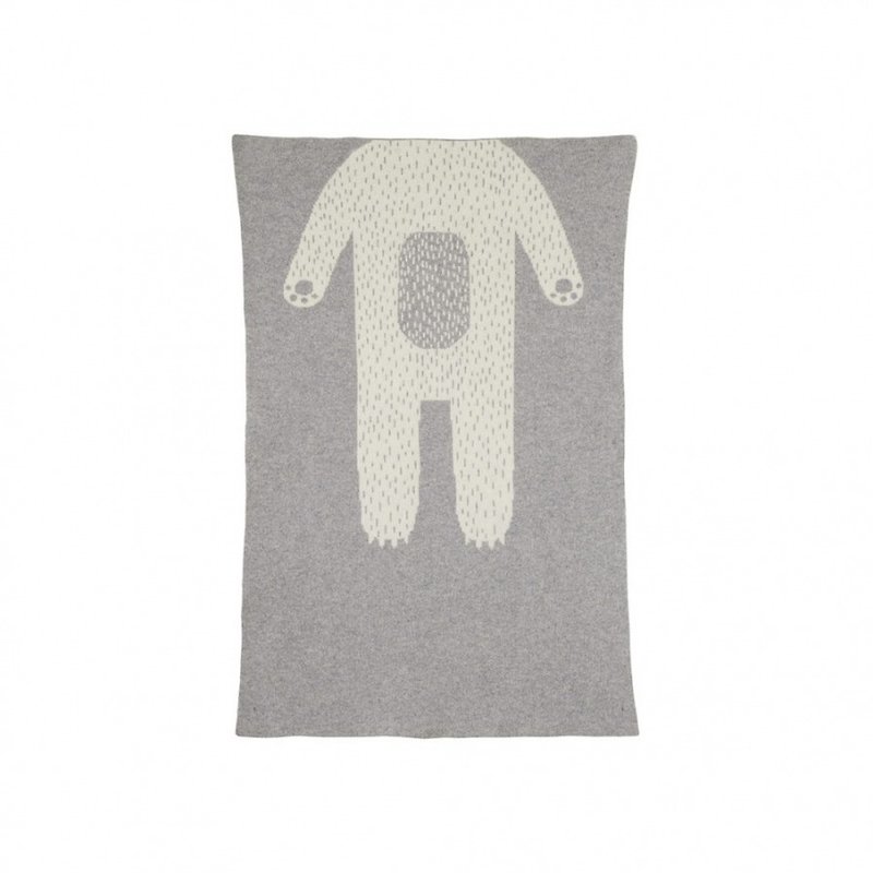 小熊纯羊毛织毯-灰 | Donna Wilson - 被子/毛毯 - 羊毛 灰色