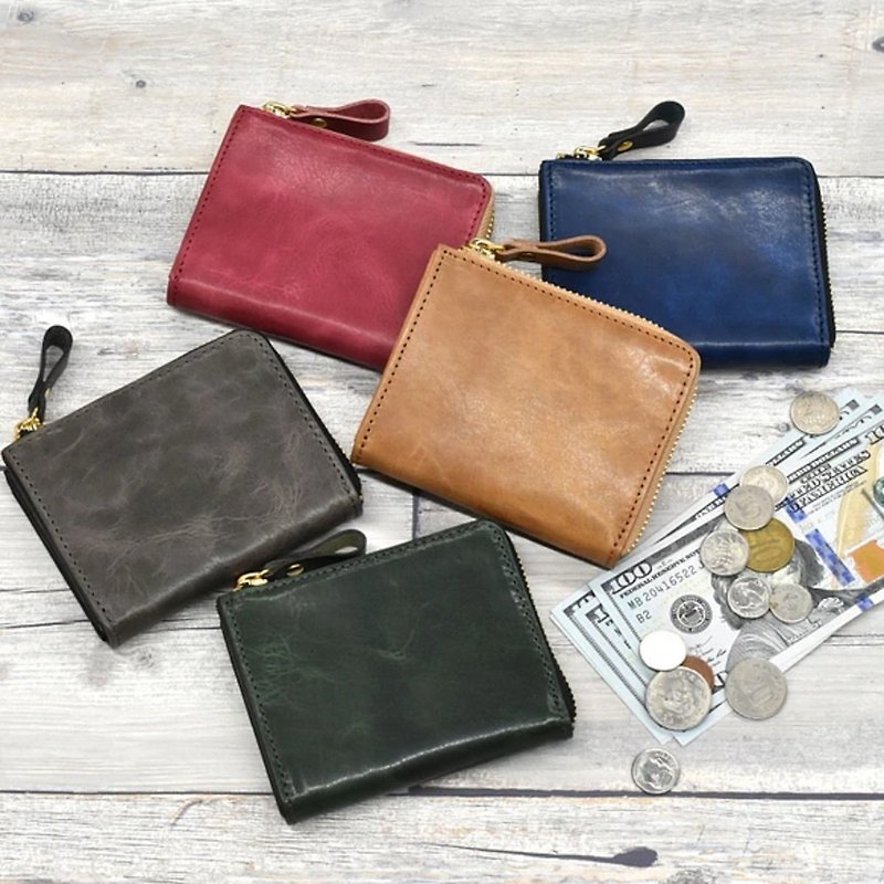 二つ折り財布 メンズ 小さい 本革 紳士 ビジネス キップレザー 美しい JAW029 - 零钱包 - 真皮 多色