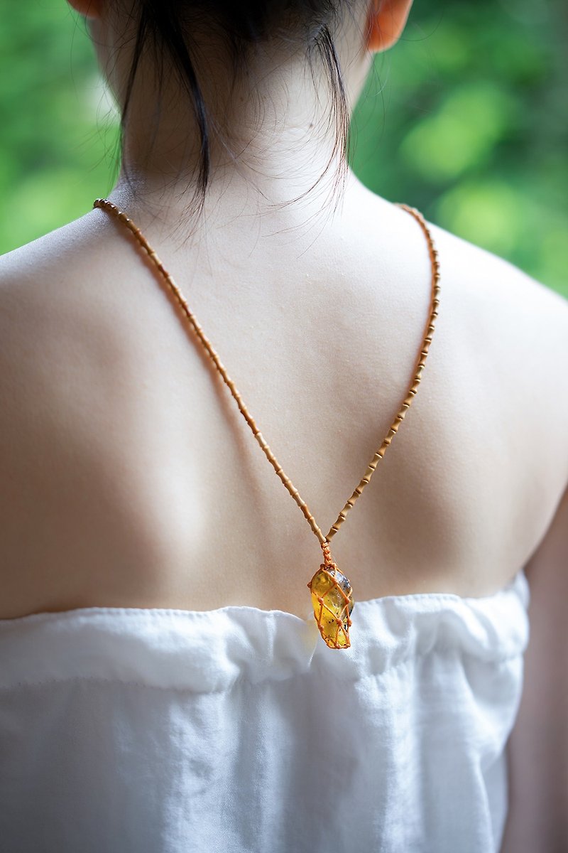 气 息  柯巴树脂 橄榄核 泰国蜜蜡绳 编织绳 - 项链 - 宝石 